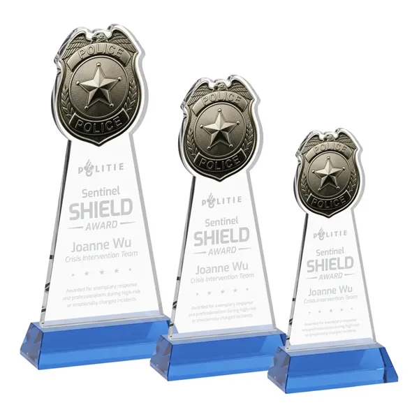 Item #AWS4256-S Police Badge Award on Hartford Base - Sky Blue