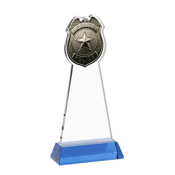 Item #AWS4256-S Police Badge Award on Hartford Base - Sky Blue