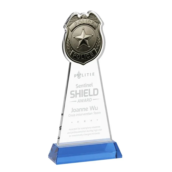 Item #AWS4256-S Police Badge Award on Hartford Base - Sky Blue