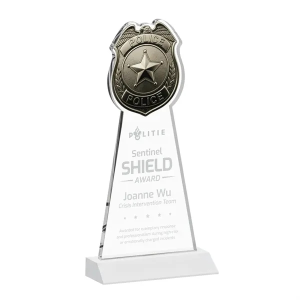Item #AWARD AWS425-W Police Badge Award - White