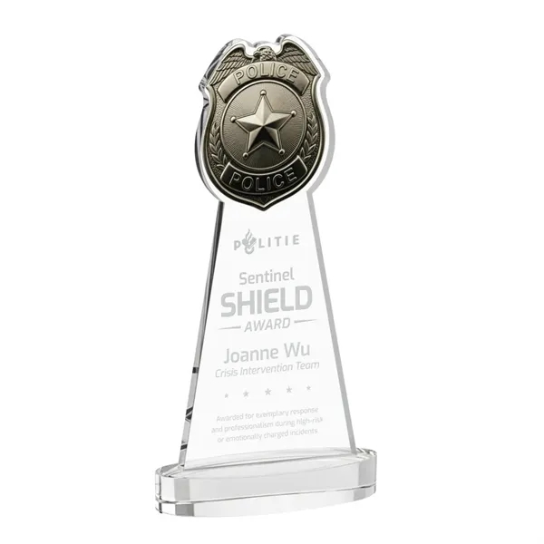 Item #AWARD AWS4255 Police Badge Award on Alberton Base - Clear