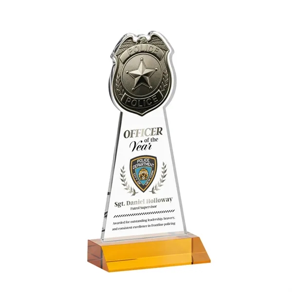 Item #AWARD AWV425-A Police Badge VividPrint™ Award - Amber