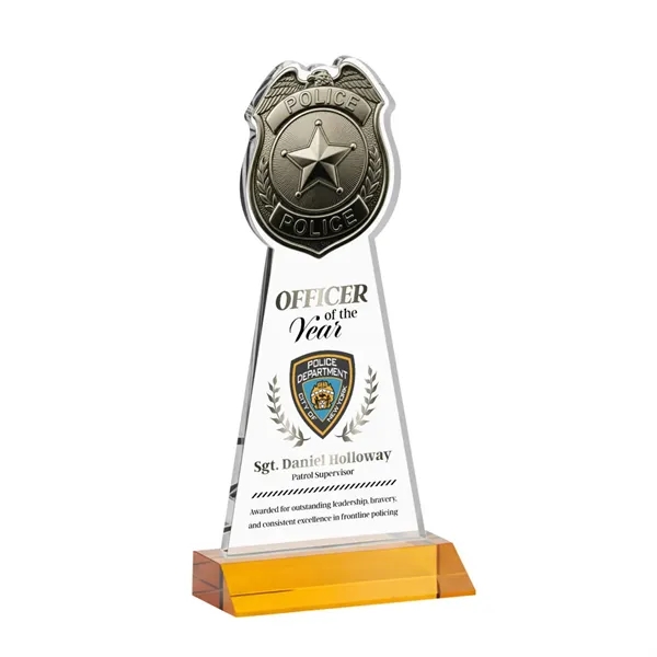 Item #AWARD AWV425-A Police Badge VividPrint™ Award - Amber
