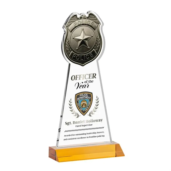Item #AWARD AWV425-A Police Badge VividPrint™ Award - Amber