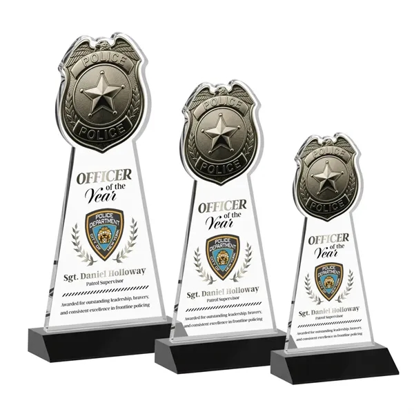 Item #AWARD AWV425-K Police Badge VividPrint™ Award - Black