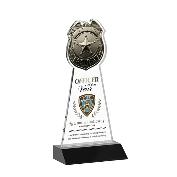 Item #AWARD AWV425-K Police Badge VividPrint™ Award - Black