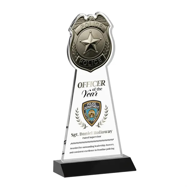 Item #AWARD AWV425-K Police Badge VividPrint™ Award - Black