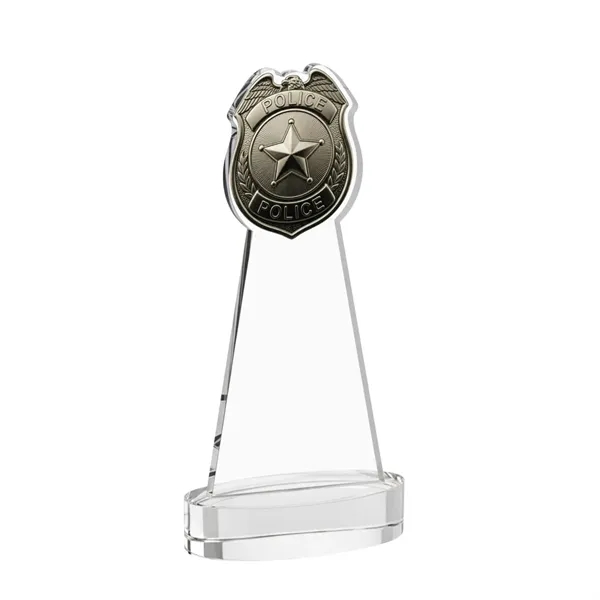 Item #AWARD AWV4255 Police Badge VividPrint™ Award on Alberton Base - Clear
