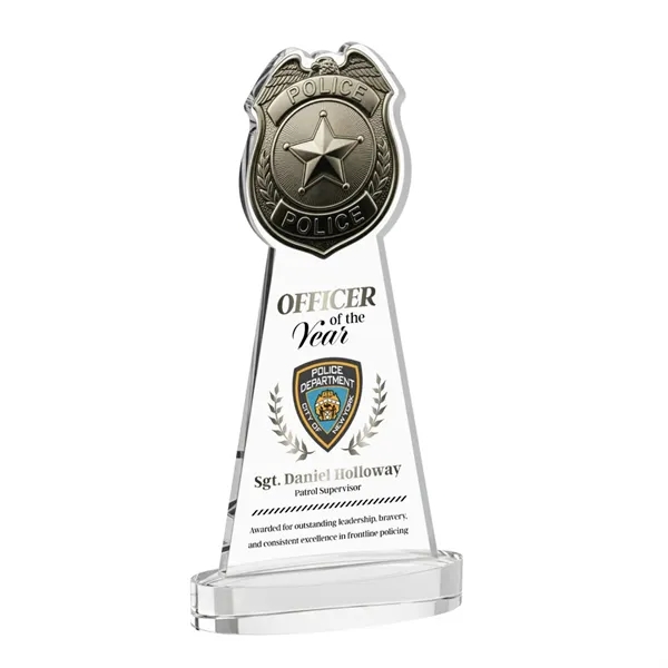 Item #AWARD AWV4255 Police Badge VividPrint™ Award on Alberton Base - Clear