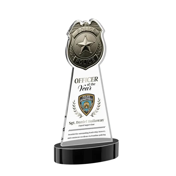 Item #AWV4255-K Police Badge VividPrint™ Award on Alberton Base - Black