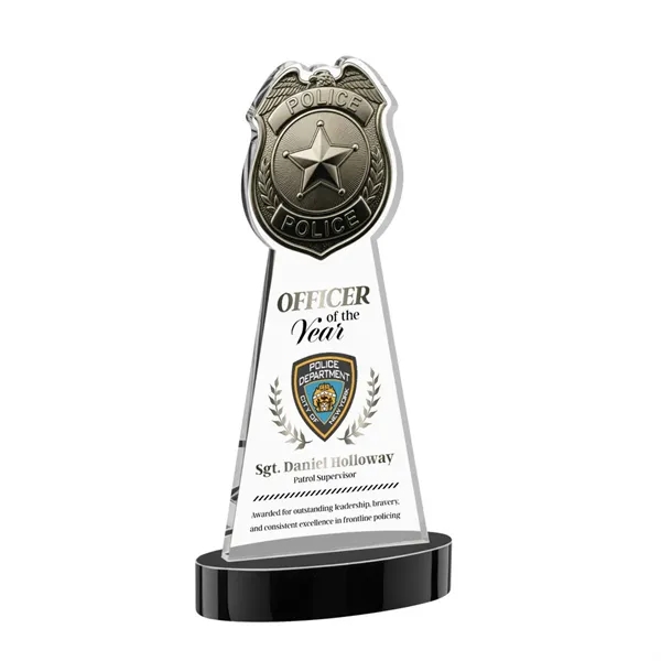 Item #AWV4255-K Police Badge VividPrint™ Award on Alberton Base - Black
