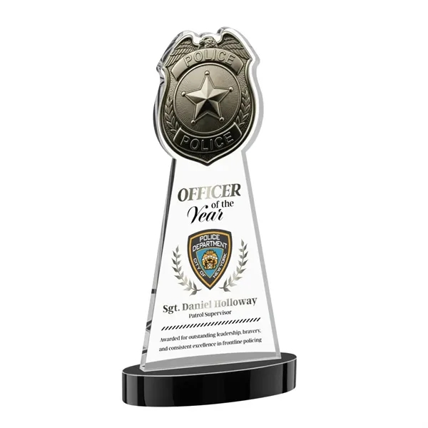 Item #AWV4255-K Police Badge VividPrint™ Award on Alberton Base - Black