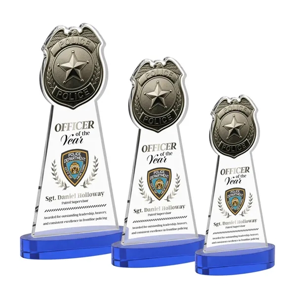 Item #AWV4255-L Police Badge VividPrint™ Award on Alberton Base - Blue