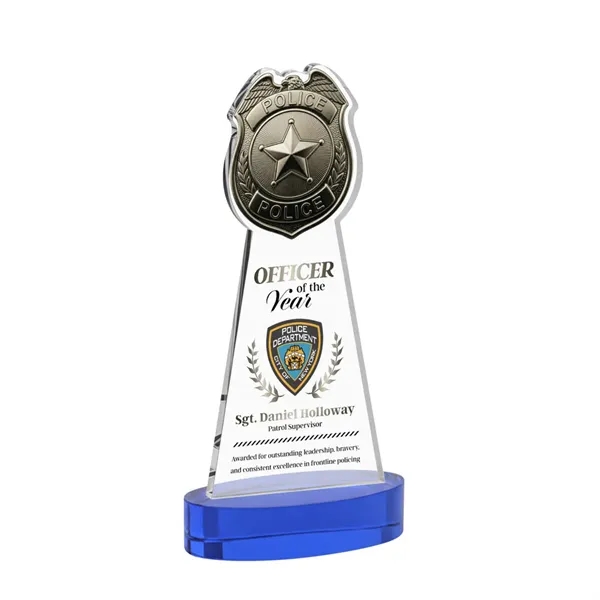 Item #AWV4255-L Police Badge VividPrint™ Award on Alberton Base - Blue
