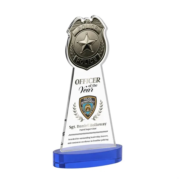 Item #AWV4255-L Police Badge VividPrint™ Award on Alberton Base - Blue
