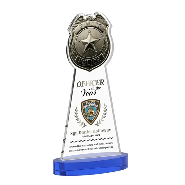 Item #AWV4255-L Police Badge VividPrint™ Award on Alberton Base - Blue