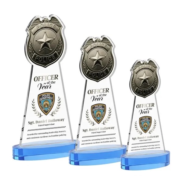 Item #AWV4255-S Police Badge VividPrint™ Award on Alberton Base - Sky Blue