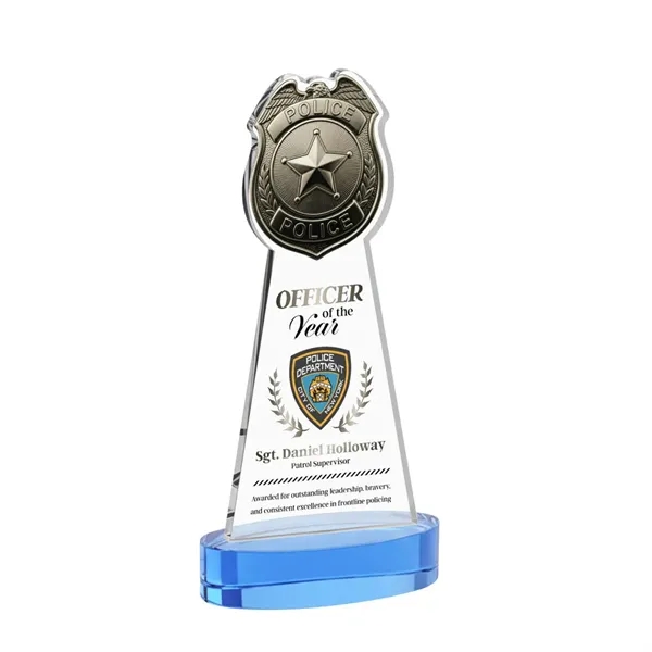 Item #AWV4255-S Police Badge VividPrint™ Award on Alberton Base - Sky Blue