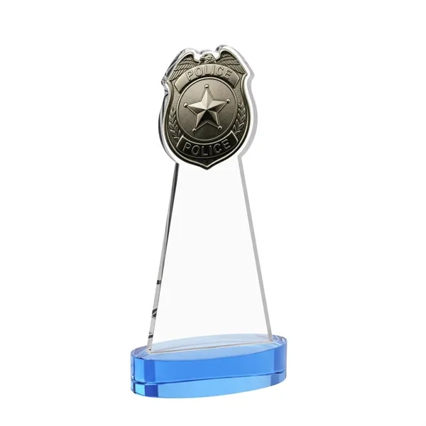 Item #AWV4255-S Police Badge VividPrint™ Award on Alberton Base - Sky Blue
