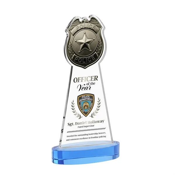 Item #AWV4255-S Police Badge VividPrint™ Award on Alberton Base - Sky Blue