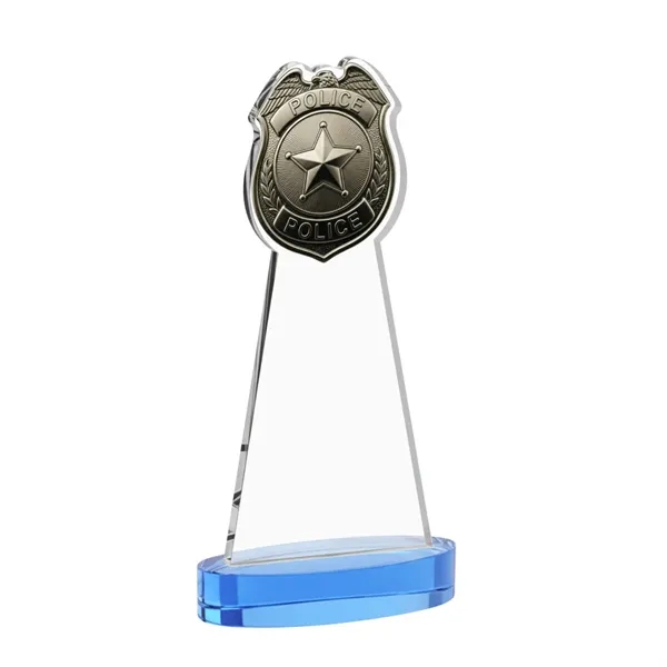 Item #AWV4255-S Police Badge VividPrint™ Award on Alberton Base - Sky Blue