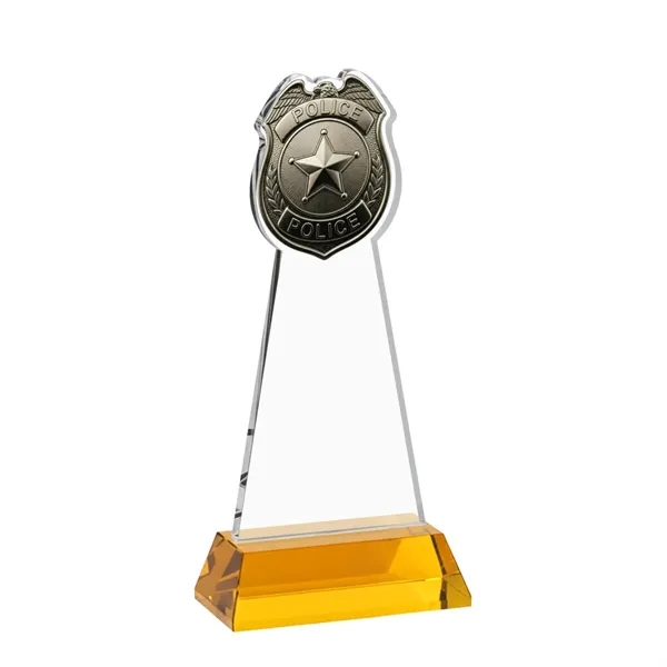 Item #AWV4256-A Police Badge VividPrint™ Award on Hartford Base - Amber