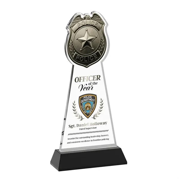 Item #AWV4256-K Police Badge VividPrint™ Award on Hartford Base - Black
