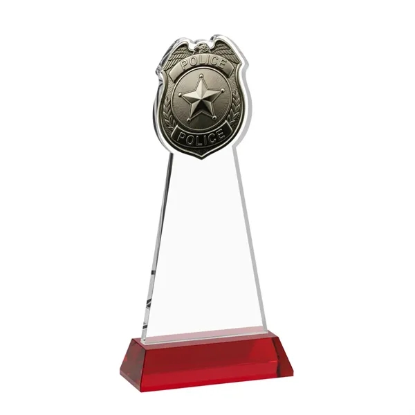 Item #AWV4256-R Police Badge VividPrint™ Award on Hartford Base - Red