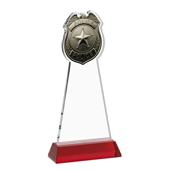 Item #AWV4256-R Police Badge VividPrint™ Award on Hartford Base - Red