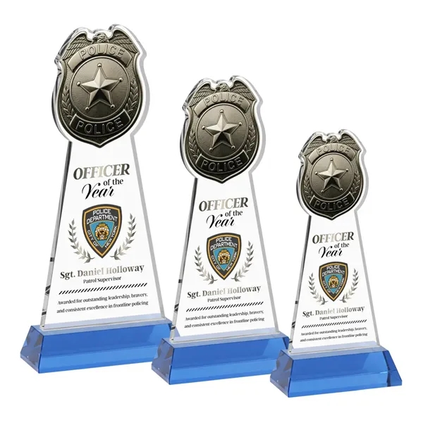 Item #AWV4256-S Police Badge VividPrint™ Award on Hartford Base - Sky Blue