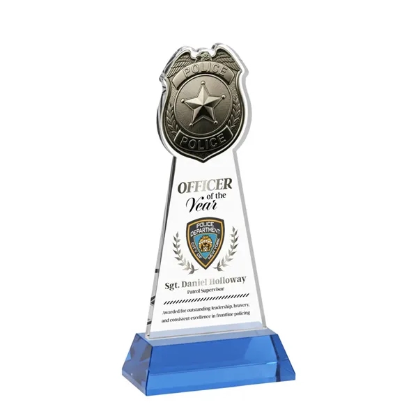 Item #AWV4256-S Police Badge VividPrint™ Award on Hartford Base - Sky Blue