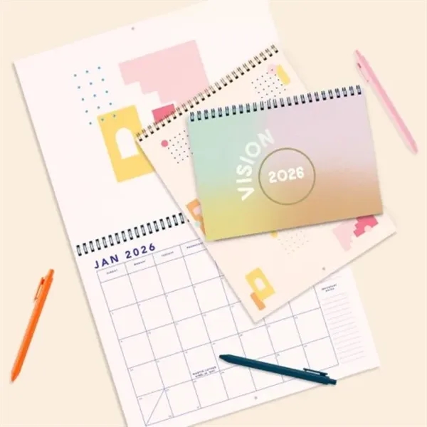 Stock 12 Month Calendar. Pick your color scheme, and choose coil... from ASI 74710 Numo