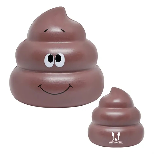 Poop emoji-shaped stress reliever made of PU foam.... from ASI 63549 Jornik Manufacturing Corp