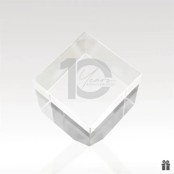 Premium optical crystal cube designed to stand on its edge, creating... from ASI 93986 Visions/Awardcraft