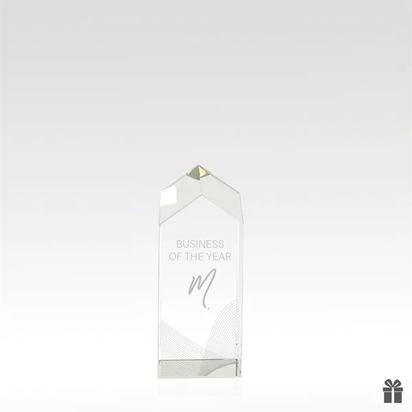 Optical crystal tower with sleek tapered design, reflects light and offers... from ASI 93986 Visions/Awardcraft