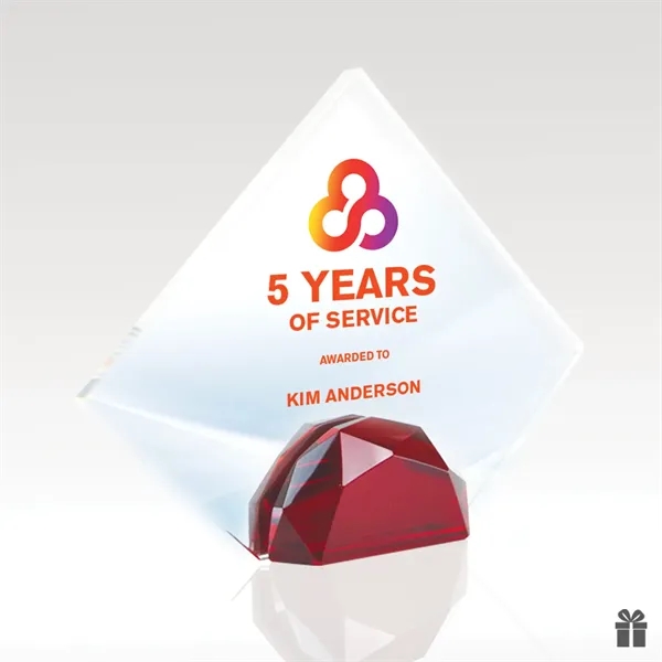 Optical crystal award with a multifaceted base in three colors and... from ASI 93986 Visions/Awardcraft