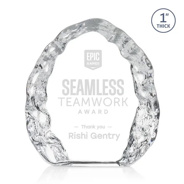 Iceberg shape optical crystal award with staggered edges... from ASI 84592 St Regis Group / St Regis
