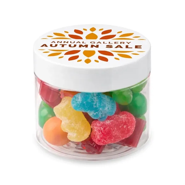 This 4 oz candy salad jar features a full-color digital imprint... from ASI 55583 GMG Pen