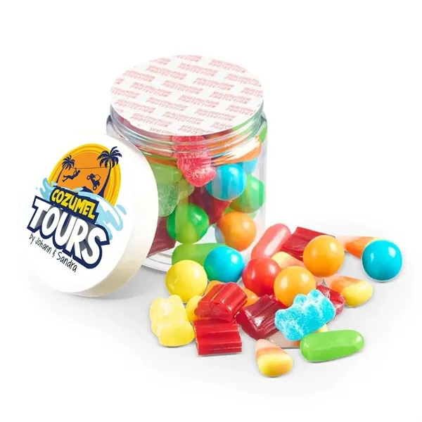 This 4 oz candy salad jar features a full-color digital imprint... from ASI 55583 GMG Pen