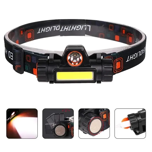 Rechargeable COB headlamp with magnet at tail and imprint option... from ASI 37218 Athena Promo (tm)