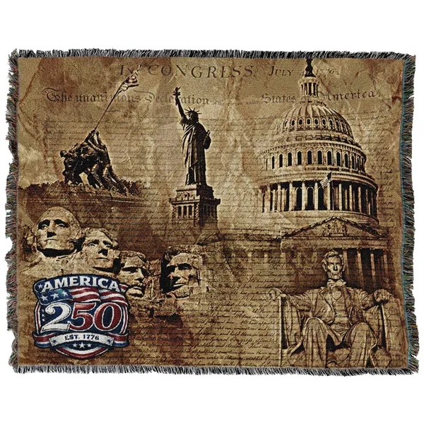 America's 250th Jacquard Woven 100% Cotton Blanket Collection size 54"x72" Multiple... from ASI 44020 Bandanna Promotions By CARO-LINE / American Blankets