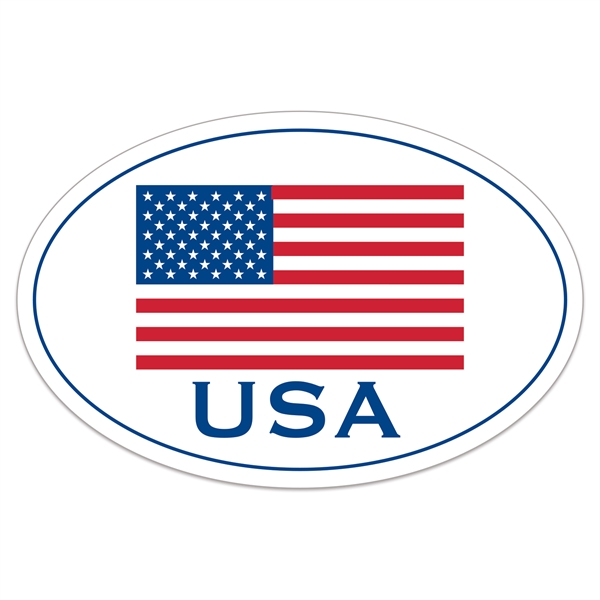 4" x 6" decal made of white vinyl with U.S. flag... from ASI 56950 Gill Studios Inc / Gill-Line®