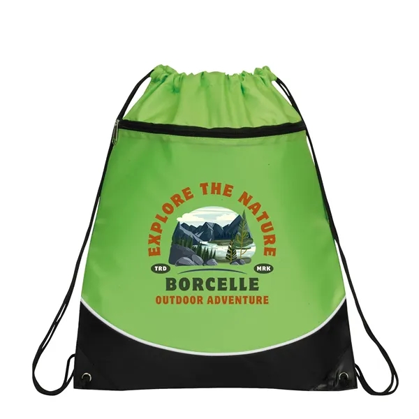 15" x 18" drawstring backpack with zipper pocket.... from ASI 37980 Bagworld