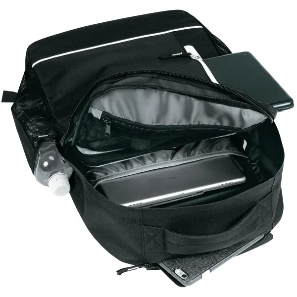 Large-capacity 17" laptop backpack with reflective details, tablet storage, and all-day... from ASI 46420 Continental Mkting Svc Inc / CMBags