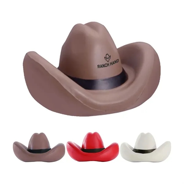 Cowboy hat-shaped stress reliever made of PU foam.... from ASI 63549 Jornik Manufacturing Corp
