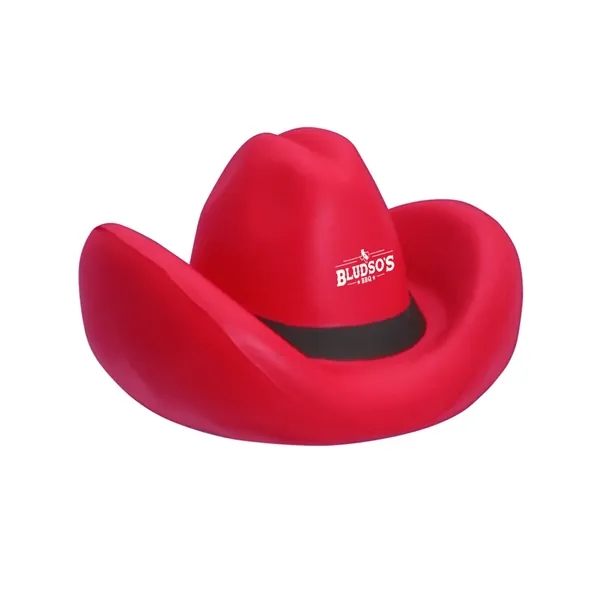 Cowboy hat-shaped stress reliever made of PU foam.... from ASI 63549 Jornik Manufacturing Corp