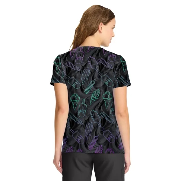 Cherokee - Tooniforms - Women's V-Neck Print Top... from ASI 86018 Scrub Authority