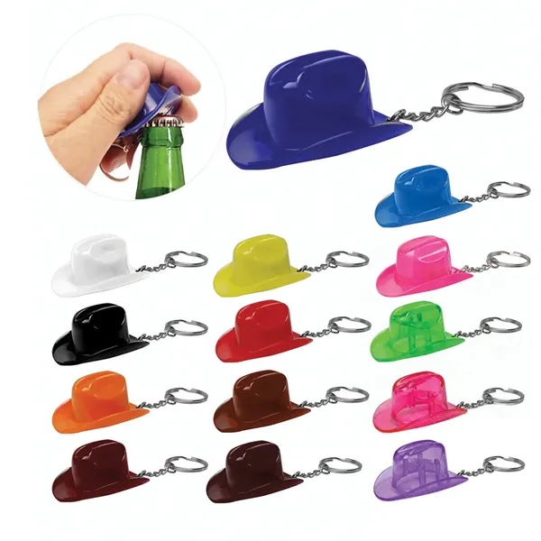Miniature plastic cowboy hat bottle opener key tag.... from ASI 31517 Admart Products / Admart Line