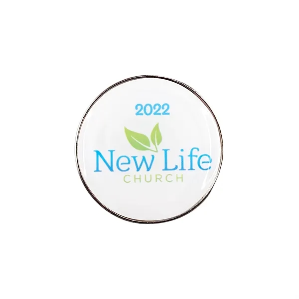 1" custom golf ball marker with nickel finish and full color... from ASI 52263 EMT / EMT