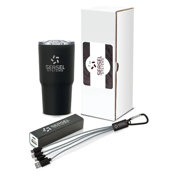 Systems 4-piece technology set with 20 oz. tumbler, mobile power bank,... from ASI 67866 Logomark/Valumark